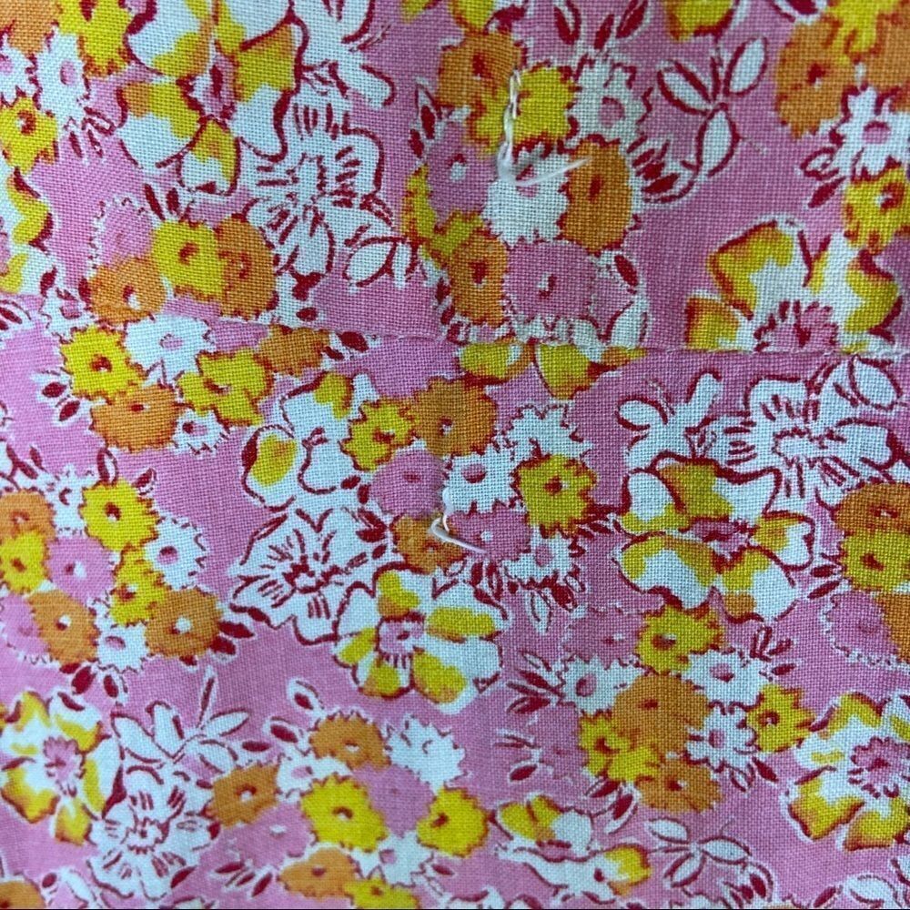 Vintage Pink Orange Floral Dress Handmade.Feminine Summer Romantic Poetcore - Picture 11 of 12